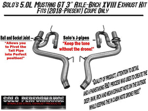 571.86 Solo Performance Exhaust w/ Quad Tips Ford Mustang GT (18-19) Polished or Black Tips - Redline360