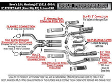 Load image into Gallery viewer, Solo Exhaust Ford Mustang GT 5.0L (2011-2014) Performance Street Race Catback - Polished or Black Tips - Polished Alternate Image