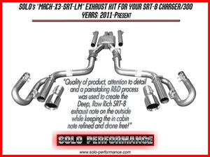 1065.55 Solo Performance Mach X3 Catback Exhaust Dodge Charger V8 SRT-8 (2011-2014) 991113SL - Redline360