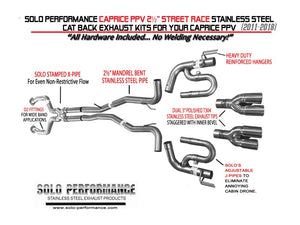 832.67 Solo Exhaust Chevy Caprice PPV V8 (2011-2018) Performance Street Race Catback 993998SL - Redline360