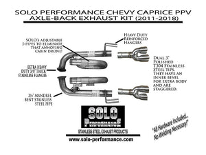 518.79 Solo Exhaust Chevy Caprice PPV V8 (11-18) Performance Axleback w/ J-pipes 993981SL - Redline360