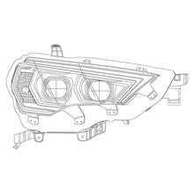 Load image into Gallery viewer, AlphaRex Dual LED Projector Headlights Toyota 4Runner [LUXX Series - Sequential Turn Signal] (14-20) Alpha-Black / Black / Chrome - Alpha-Black Alternate Image