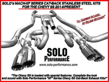 Load image into Gallery viewer, 997.92 Solo Exhaust Chevy SS 6.2 V8 Sedan (14-18) Performance Mach XF Shorty Catback - Redline360 Alternate Image