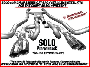 997.92 Solo Exhaust Chevy SS 6.2 V8 Sedan (14-18) Performance Mach XF Shorty Catback - Redline360