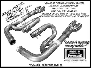 530.71 Solo Performance Exhaust Chevy SS 6.2 V8 Sedan (2014-2018) Axleback w/ 2.5" or 3.5" Tips - Redline360