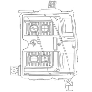 1100.00 AlphaRex Quad 3D LED Projector Headlights Chevy Silverado [Nova Series - DRL Light Tube] (15-19) Jet Black / Black / Chrome - Redline360