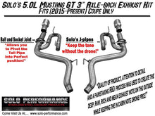 Load image into Gallery viewer, Solo Exhaust Ford Mustang GT 5.0 S550 (2015-2023) Performance J-Pipe Axleback XV - Polished or Black Tips - Polished Tips Alternate Image