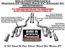 Load image into Gallery viewer, 948.59 Solo Performance Street Race XV Catback Exhaust Ford Mustang GT 5.0L (15-19) Polished or Black Tips - Redline360 Alternate Image