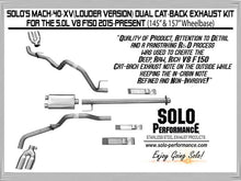 Load image into Gallery viewer, Solo Performance Exhaust Ford F150 5.0L V8 (15-19) Mach 40 XV Dual Catback - 145″ or 157″ Wheel Base - Polished / 145″ Wheel Base Alternate Image