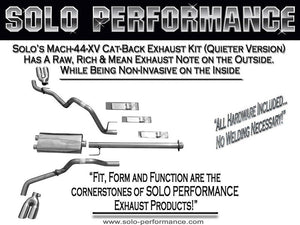 866.13 Solo Performance Mach 44 XV Dual Catback Exhaust Ford F150 5.0L V8 (15-19) 145″ or 157″ Wheel Base - Redline360