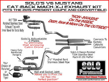 Load image into Gallery viewer, Solo Exhaust Ford Mustang V6 (15-19) Performance Mach XJ Catback - Polished or Black Tips - Black Tips Alternate Image