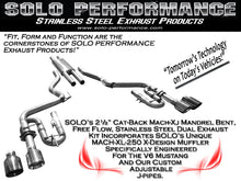 Load image into Gallery viewer, Solo Exhaust Ford Mustang V6 (15-19) Performance Mach XJ Catback - Polished or Black Tips - Black Tips Alternate Image