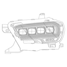 Load image into Gallery viewer, 1410.99 AlphaRex Quad 3D LED Projector Headlights Toyota Tacoma [Nova Series - Sequential Turn Signal] (16-20) Alpha-Black / Black / Chrome - Redline360 Alternate Image