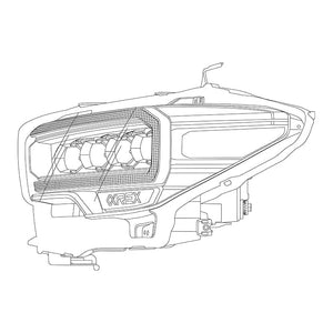 1410.99 AlphaRex Quad 3D LED Projector Headlights Toyota Tacoma [Nova Series - Sequential Turn Signal] (16-20) Alpha-Black / Black / Chrome - Redline360