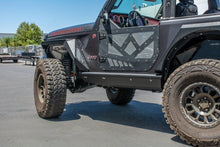 Load image into Gallery viewer, 399.99 DV8 Off Road Rock Sliders Jeep Wrangler JL 2 Door (2018-2021) with Step / Bedside / Tubular Plated / with Rock Skin - Redline360 Alternate Image