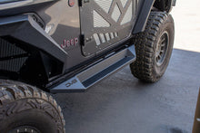 Load image into Gallery viewer, 399.99 DV8 Off Road Rock Sliders Jeep Wrangler JL 2 Door (2018-2021) with Step / Bedside / Tubular Plated / with Rock Skin - Redline360 Alternate Image