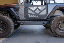 Load image into Gallery viewer, 399.99 DV8 Off Road Rock Sliders Jeep Wrangler JL 2 Door (2018-2021) with Step / Bedside / Tubular Plated / with Rock Skin - Redline360 Alternate Image