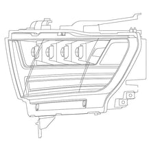 Load image into Gallery viewer, 1305.00 AlphaRex Quad 3D LED Projector Headlights Ram 1500 [Nova Series - Sequential Signal] (19-20) Jet Black / Black / Chrome - Redline360 Alternate Image