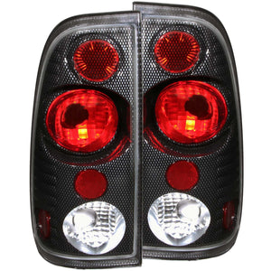 99.60 Anzo Tail Lights Ford F150/F250  Light Duty (97-03) F250/F350 Super Duty (99-07) [Euro Style] Chrome / Carbon / Black Housing - Redline360