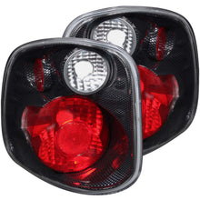 Load image into Gallery viewer, Anzo Tail Lights Ford F150 Flare Side (01-03) [Euro Style] Black / Carbon / Chrome Housing - Clear / Carbon Alternate Image