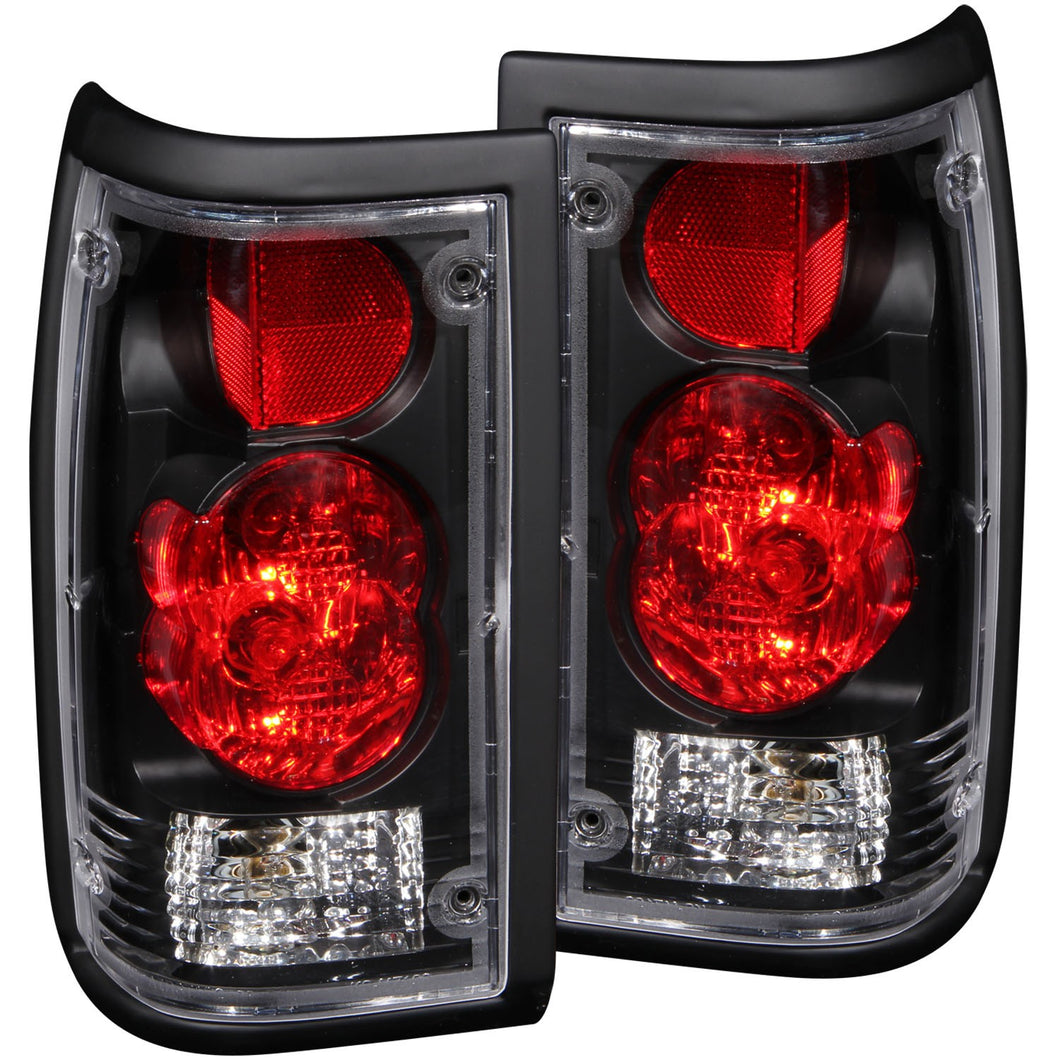 156.35 Anzo Tail Lights Mazda B2000/B2200/B2600 Pickup (86-93) [Euro Style] Black or Chrome Housing - Redline360