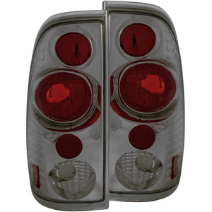 99.60 Anzo Tail Lights Ford F150/F250  Light Duty (97-03) F250/F350 Super Duty (99-07) [Euro Style] Chrome / Carbon / Black Housing - Redline360