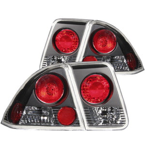 144.47 Anzo Tail Lights Honda Civic Sedan (01-04) [Euro Style] Black or Chrome Housing - Redline360