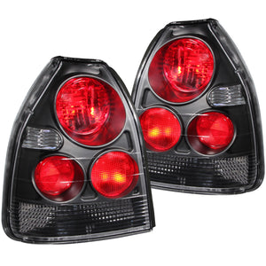 128.63 Anzo Tail Lights Honda Civic Hatchback (96-00) [Euro Style] Black/Clear Lens or Red/Clear or Smoke Lens - Redline360