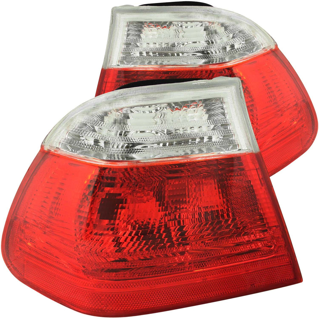 132.37 Anzo Tail Lights BMW 3 Series Sedan E46 (99-01) [Euro style w/ Red/Clear Lens] 221218 - Redline360