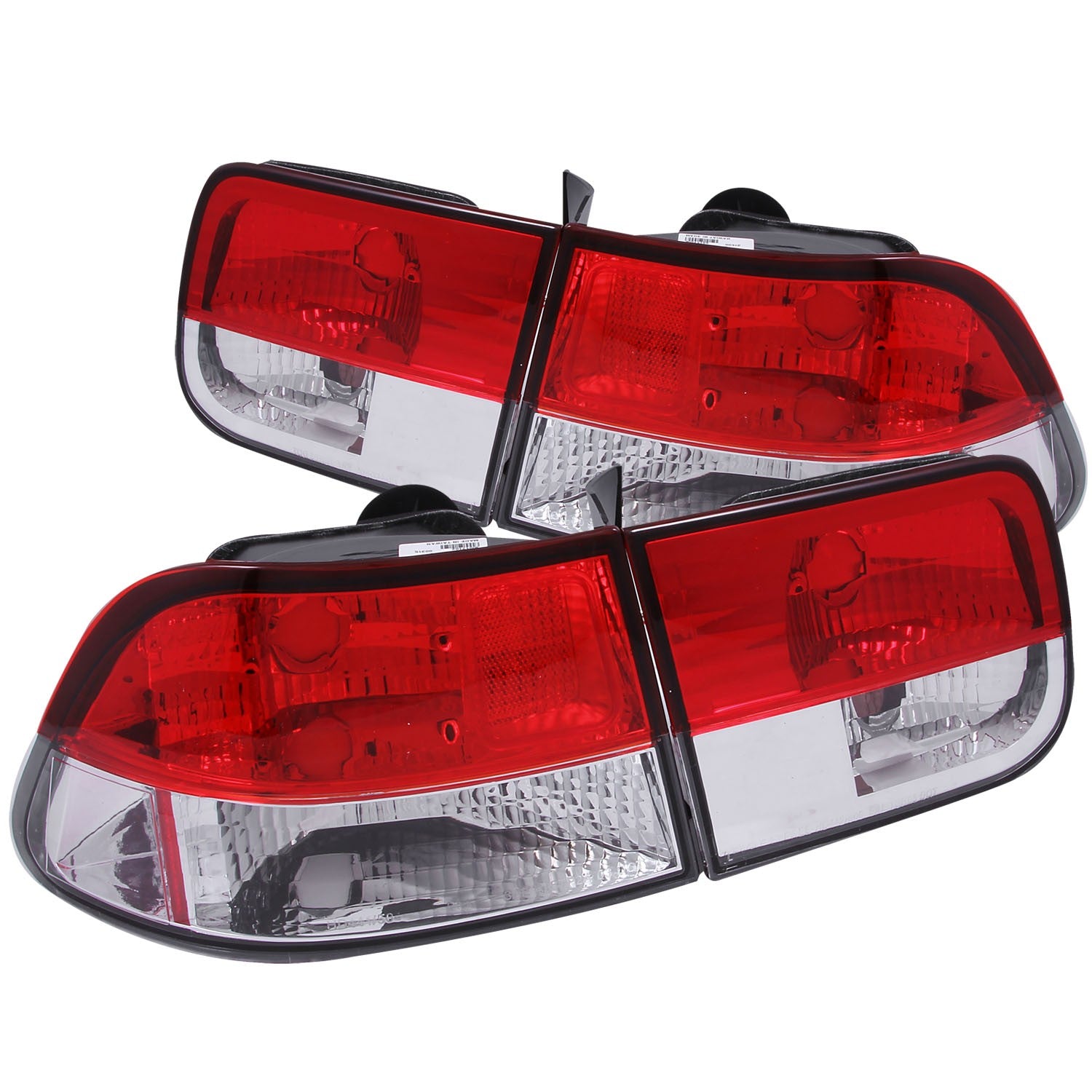 Anzo Tail Lights Honda Civic Coupe (96-00) [Euro Style] Black