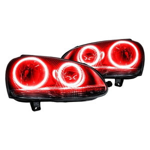 Headlight LED Halo Kit VW Jetta 2005 to 2010 Red