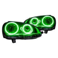 Load image into Gallery viewer, Headlight LED Halo Kit VW Jetta 2005 to 2010 Green Alternate Image