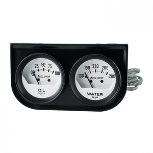 57.84 Autometer Gauge Console Oil Temperature/Water Pressure (2-1/16") 2323 - Redline360