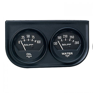 57.84 Autometer Gauge Console Oil Pressure/Water Temperature (2-1/16") 2345 - Redline360