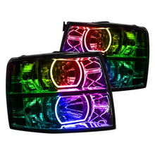 Load image into Gallery viewer, Oracle LED Headlight Halo Rings Chevy Silverado (2007-2013) [Square] Multicolored RGB - ColorSHIFT w/o Controller Alternate Image