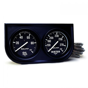 64.50 Autometer Gauge Console Oil Pressure/Water Temperature (2-1/16") 2392 - Redline360