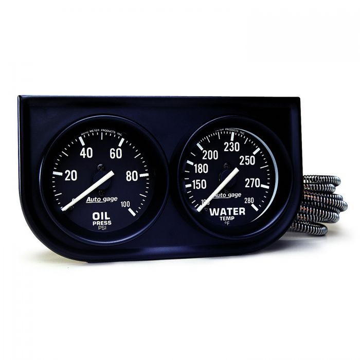 64.50 Autometer Gauge Console Oil Pressure/Water Temperature (2-1/16
