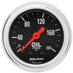 88.30 AutoMeter Traditional Chrome Series Mechanical Oil Pressure Gauge (2-1/16") 2422 - Redline360