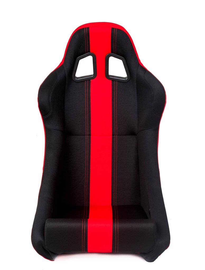 Cipher Auto Full Bucket Racing Seats (Black Fabric - Red Stripe) CPA10