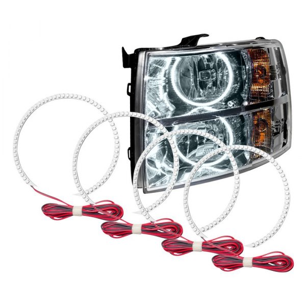 CHS RGB Halo Kit For Chevy Silverado 07-13 – Bluetooth LED Headlight & Fog Light Rings-782797