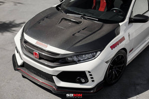 1020.00 SEIBON Carbon Fiber Hood Honda Civic Type-R (2017-2020) OEM/CV/TS Style - Redline360