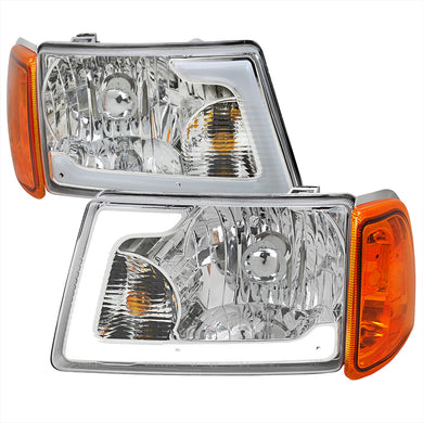 Spec-D Headlights Ford Ranger (01-11) w/ DRL LED Bar - Chrome / Black / Smoked