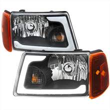 Load image into Gallery viewer, Spec-D Headlights Ford Ranger (01-11) w/ DRL LED Bar - Chrome / Black / Smoked Alternate Image