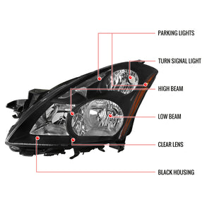 159.95 Spec-D OEM Replacement Headlights Nissan Altima (2010-2011-2012) Black or Chrome - Redline360