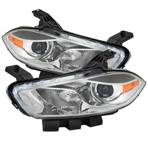 Spec-D Projector Headlights Dodge Dart (13-16) w/ Optional LED Bar - Black / Chrome / Smoked