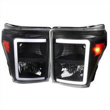 Load image into Gallery viewer, Spec-D OEM Replacement Headlights Ford F250 F350 F450 F550 Super Duty (11-16) w/ LED Bar &amp; Breathing Effect - Black w/ Clear Lens Alternate Image
