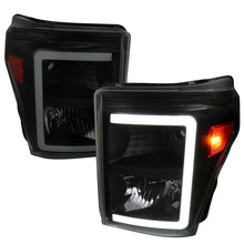 Load image into Gallery viewer, Spec-D OEM Replacement Headlights Ford F250 F350 F450 F550 Super Duty (11-16) w/ LED Bar &amp; Breathing Effect - Black w/ Smoked Lens Alternate Image