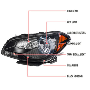 158.50 Spec-D OEM Replacement Headlights Chevy Malibu (08-12) Black or Chrome - Redline360