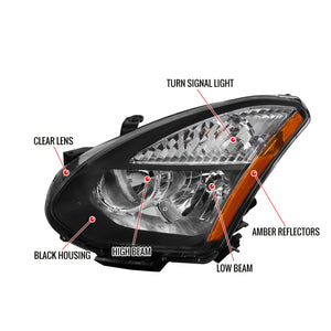 199.95 Spec-D Projector Headlights Nissan Rogue (2008-2013) Black or Chrome - Redline360
