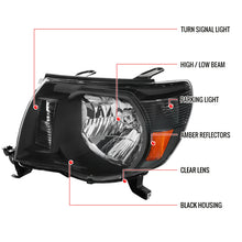 Load image into Gallery viewer, 99.95 Spec-D OEM Replacement Headlights Toyota Tacoma (2005-2011) Black / Chrome - Redline360 Alternate Image